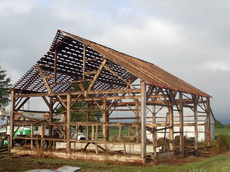 Yocum Barn Exterior with Siding Removed